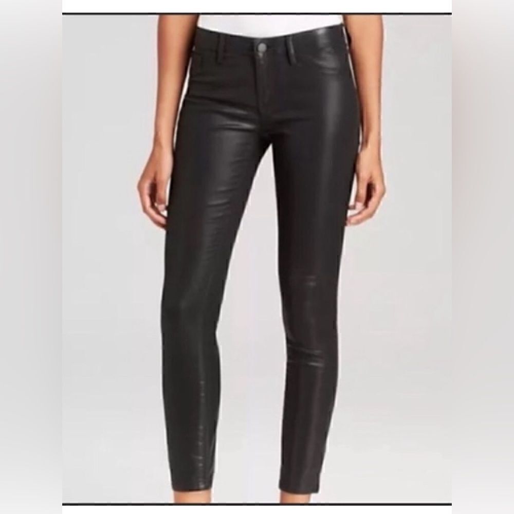 Ellie Tahari Azella Black coated denim waxed skinny jean Legging 6 - Picture 8 of 8